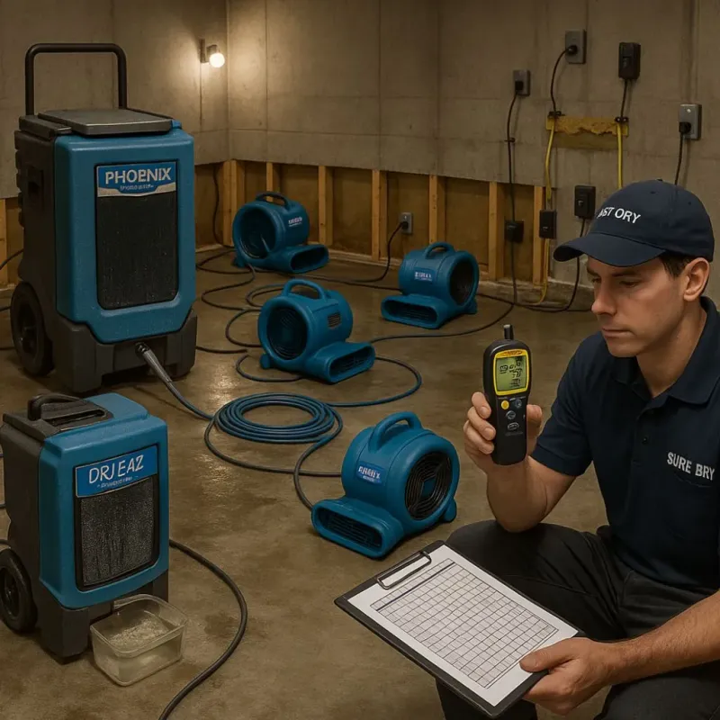 Structural Drying and Dehumidification process in Brevard, NC